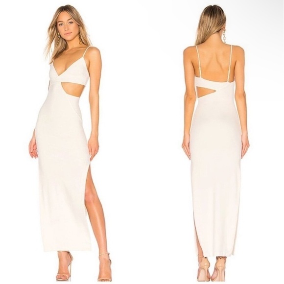 NBD Dresses & Skirts - New! Revolve x NBD Titan Cut Out Gown in Ivory 🤍 Small NWT!